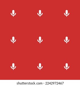 Seamless repeating tiling microphone google flat icon pattern of persian red and white smoke color. Design for birthday party banner.