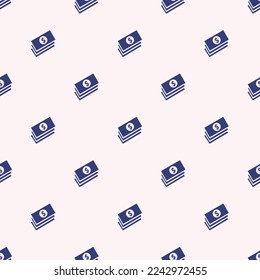 Seamless repeating tiling money flat icon pattern of linen and st. patrick's blue color. Background for kitchen.