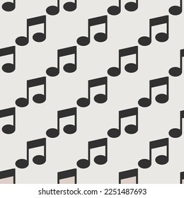 Música de mosaico repitiendo sin inconvenientes patrón de icono plano de color hueso y chorro. Diseño de portada.