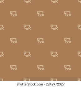Seamless repeating tiling network disconnect flat icon pattern of chamoisee and tan color. Background for website.