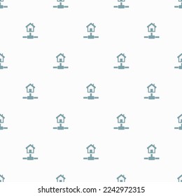 Seamless repeating tiling network home flat icon pattern of white smoke and cadet grey color. Background for anniversary postcard.