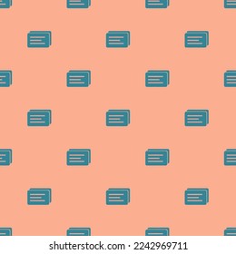 Seamless repeating tiling notification multiple flat icon pattern of light salmon pink and teal blue color. Background for logo design.