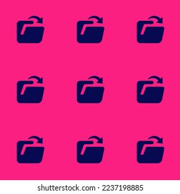 Seamless repeating tiling open flat icon pattern of vivid cerise and oxford blue color. Background for slides.