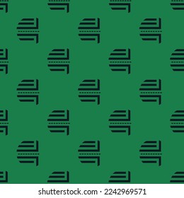 El texto de la esquina de la página de azulejos repitiendo sin inconvenientes rompe el patrón de icono plano de color verde de primavera oscuro y verde de la jungla oscura. Diseño para postal.
