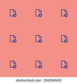 Seamless repeating tiling page  flat icon pattern of ruddy pink and dark lavender color. Design for album cover.