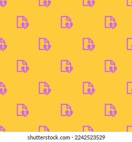 Seamless repeating tiling page heartbreak flat icon pattern of sunglow and orchid color. Design for name tag.