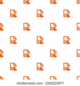 Página de baldosas repitiendo sin inconvenientes powerpoint patrón de icono plano de color blanco y tangelo. Fondo para las diapositivas.