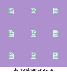 Seamless repeating tiling page text flat icon pattern of light pastel purple and magic mint color. Background for flyer.