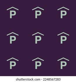 Nahtlos wiederholende Parkgarage flach Symbol Muster von onyx und Asche graue Farbe. Hintergrund für den Desktop.