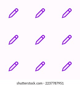 Lápiz de baldosas repitiendo sin inconvenientes, patrón de icono plano de color espliego y violeta. Fondo del menú.