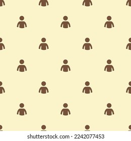 Seamless repeating tiling people flat icon pattern of eggshell and coffee color. Backround for motivational quites.