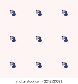 Seamless repeating tiling people sensor variant flat icon pattern of linen and st. patrick's blue color. Background for login page.