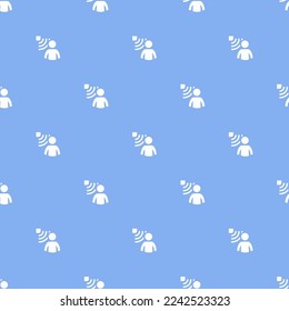 Seamless repeating tiling people sensor variant flat icon pattern of ceil and white color. Design for pizza box.