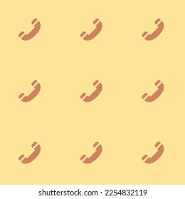 Seamless repeating tiling phone flat icon pattern of tea rose (rose) and pale copper color. Background for home screen.
