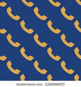 Seamless repeating tiling phone flat icon pattern of st. patrick's blue and indian yellow color. Background for desktop.