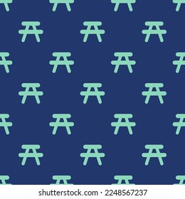 Seamless repeating tiling picnic site  flat icon pattern of st. patrick's blue and pearl aqua color. Background for advertisment.
