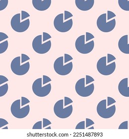 Seamless repeating tiling pie chart flat icon pattern of misty rose and slate gray color. Background for music sheet.