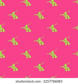 Seamless repeating tiling pied piper alt flat icon pattern of rose bonbon and green-yellow color. Design for document cover.