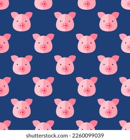 Nahtlos wiederholende Schweine flach Symbol Muster von st. Patrick's blaue und indianische gelbe Farbe. Hintergrund für die Speisekarte.
