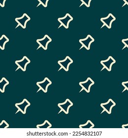 Seamless repeating tiling pin outline flat icon pattern of rich black and eggshell color. Background for kitchen.