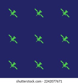 Seamless repeating tiling pin remove flat icon pattern of st. patrick's blue and paris green color. Background for online meeting.