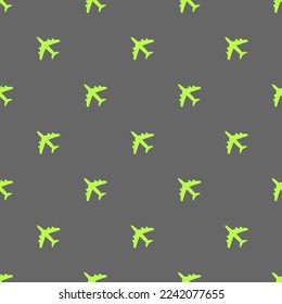 Seamless repeating tiling plane rotated  flat icon pattern of dim gray and inchworm color. Design for brochure cover.
