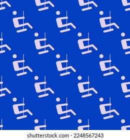 Seamless repeating tiling playground  flat icon pattern of royal azure and pale lavender color. Background for story.