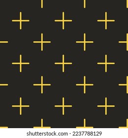 Seamless repeating tiling plus l thin flat icon pattern of black leather jacket and sandstorm color. Background for office.
