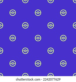 Seamless repeating tiling pokeball flat icon pattern of iris and medium spring bud color. Background for wedding invitation.