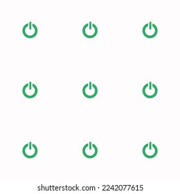 Seamless repeating tiling power flat icon pattern of white smoke and medium sea green color. Background for story.
