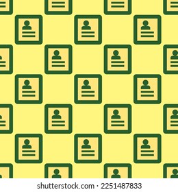 Seamless repeating tiling profile flat icon pattern of mellow yellow and hunter green color. Design for postcard.