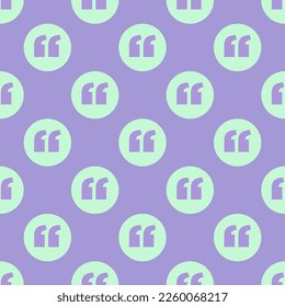 Seamless repeating tiling quotes alt flat icon pattern of light pastel purple and magic mint color. Background for website.