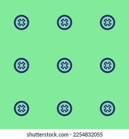 Seamless repeating tiling radar outline flat icon pattern of pearl aqua and st. patrick's blue color. Two color background.