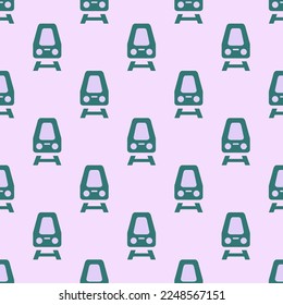 Impermeable repetición del tren de baldosas metro patrón icono plano de lavanda pálida y color verde celadón. Diseño para envolver papel.