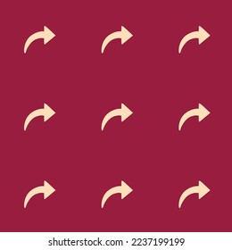 Seamless repeating tiling redo flat icon pattern of deep carmine and peach puff color. Background for slides.