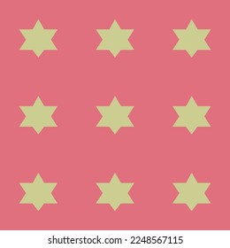 Seamless repeating tiling religious jewish  flat icon pattern of blush and medium spring bud color. Design for pizza box.