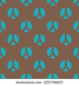 Seamless repeating tiling renren flat icon pattern of raw umber and light sea green color. Background for menu.