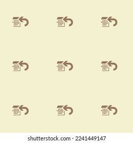 Seamless repeating tiling reply calendar flat icon pattern of platinum and pale brown color. Design for brochure cover.