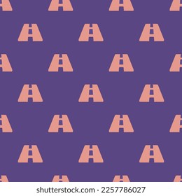 Seamless repeating tiling road flat icon pattern of dark lavender and ruddy pink color. Background for banner.