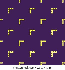 Seamless repeating tiling ruler flat icon pattern of outer space and icterine color. Design for pizza box.