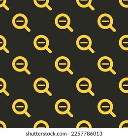 Seamless repeating tiling search minus flat icon pattern of black leather jacket and sandstorm color. Background for quotes.