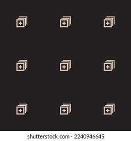 Seamless repeating tiling section expand all flat icon pattern of dark jungle green and desert sand color. Background for presentation.