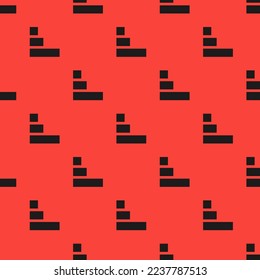 Seamless repeating tiling sequence v flat icon pattern of carmine pink and dark jungle green color. Design for album cover.