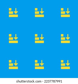 Seamless repeating tiling sequence v a z flat icon pattern of dark turquoise and banana yellow color. Design for announcement.