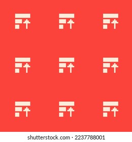 Seamless repeating tiling sequence v z a flat icon pattern of carmine pink and moccasin color. Background for selfie.