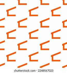 Seamless repeating tiling shelter  flat icon pattern of white and tangelo color. Background for desktop.
