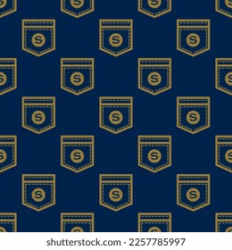 Camisas de baldosas repitiendo sin inconvenientes, un patrón de ícono plano de oxford azul y color marrón oscuro. Antecedentes de la publicidad.
