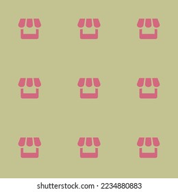 Seamless repeating tiling shop flat icon pattern of medium spring bud and blush color. Background for story.