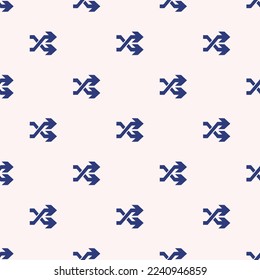 Seamless repeating tiling shuffle flat icon pattern of linen and st. patrick's blue color. Design for notes.