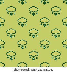 Nahtlose Wiederholung schneebedeckter flacher Ikonen Muster von hansa gelb und sacramento Zustand grüne Farbe. Design für die Broschüre.